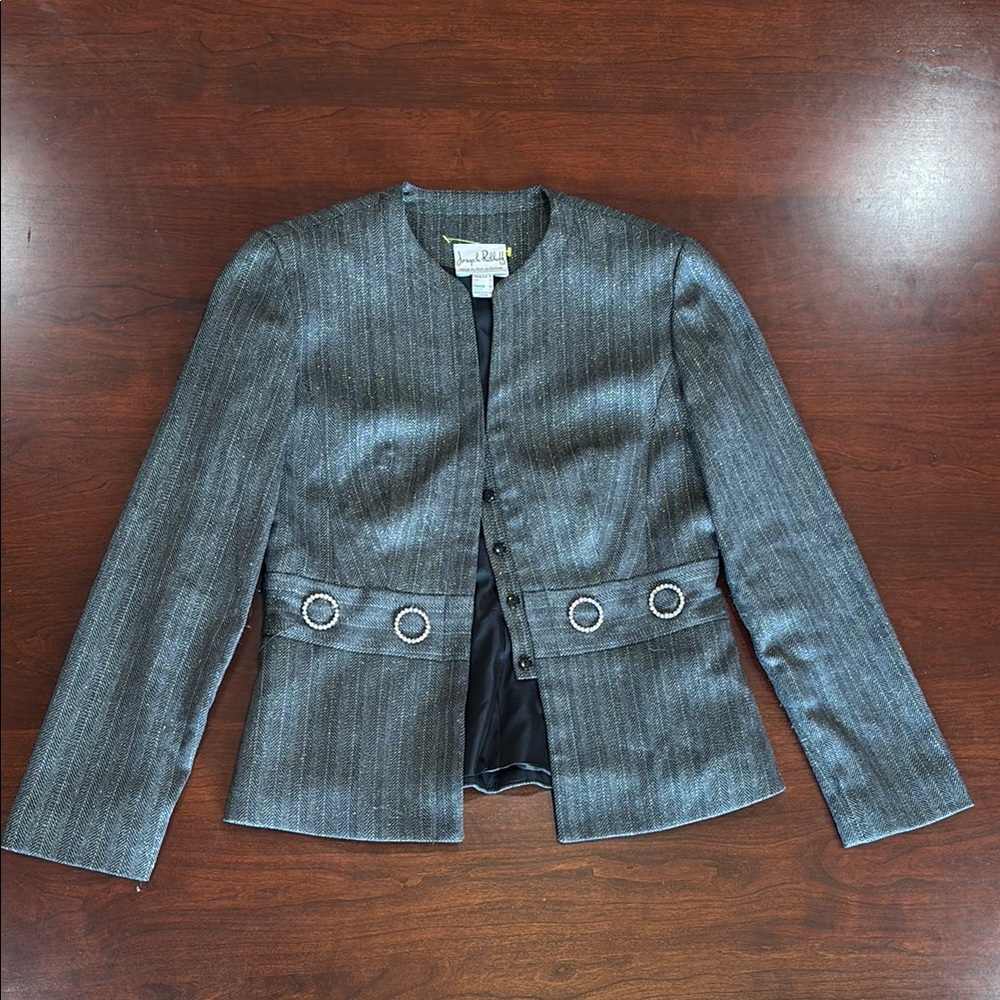 Joseph Ribkoff Gray Women's Blazer with Button Accents